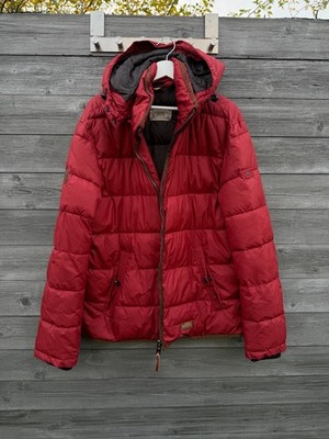 Camel active | Rote Daunenjacke, schön warm, Kapuze, Herbst, Winter | Gr. 54