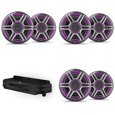 Garmin Fusion 3 Pairs Apollo AP-FL65SPG 6.5" LED Marine Speakers Sport Grills...