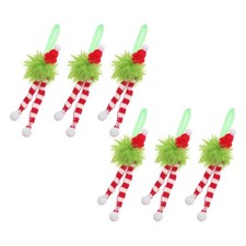 6 Pcs Christmas Tree Decorations Long Plush Ball Hanging Ornament