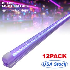 12PCS 4 Ft 40W T8 Black light Integrated Fixture Create Dramatic Atmosphere