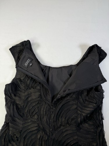 Adrianna Papell Black Gold Ruffle Seam Sheath Dress Size 10 - Picture 7 of 8