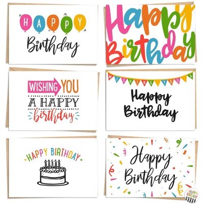 Assorted Birthday Cards Box - 120 Pack with Envelopes