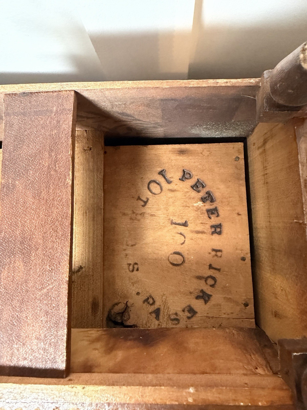 Vintage Miniature Wooden 4-Drawer Jewelry Chest Dresser Box Branded Handmade