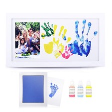 DIY Family Photo  Family Hand/Footprints Kit with 10 X 17inch Elegant White ...