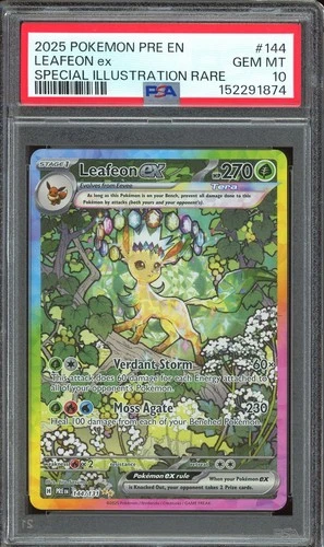 Pokemon TCG Prismatic Evolutions #144 Leafeon ex Special Illustration PSA 10