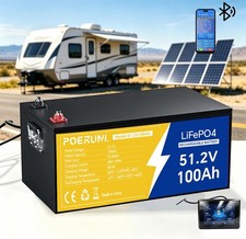 48V 100Ah LiFePO4 Golf Cart Battery Bluetooth BMS LED Display RV Solar