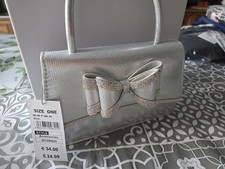 Silver Diamante Clutch Bag And Fascinator New With Tags