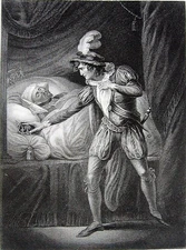 Shakespeare TRAGEDY DYING KING HENRY IV & PRINCE HAL ~ 1850 Art Print Engraving