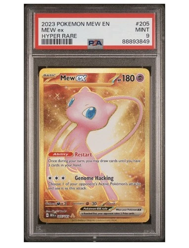 Pokemon 2023 Mew ex 205/165 Gold Hyper Rare Scarlet & Violet 151 PSA 9