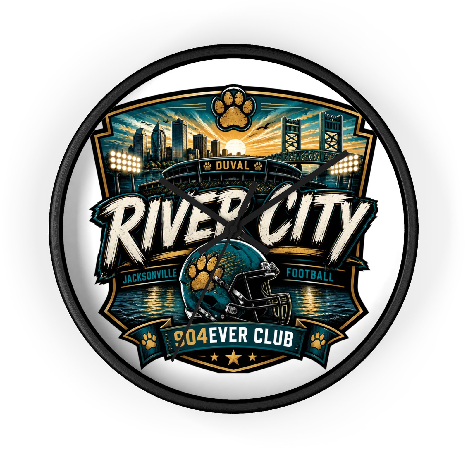 River City Football Helmet Wall Clock | Jacksonville 904 Ever Club
