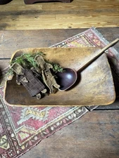 Primitive Early 19th Century Dough Bowl Wood Trencher Awesone Patina 