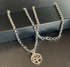 Collana in acciaio inox da uomo donna con albero della vita catenina girocollo
