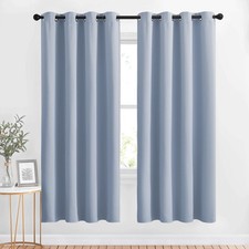 NICETOWN Blackout Curtains 72" L - Vintage Blue Panels for Bedroom/Living Room