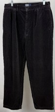 Vintage Polo Ralph Lauren Corduroy Pants Mens 33 33x32 ACTUAL Dark Gray Pleated