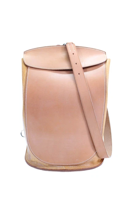 Hermes Womens Vintage Barenia & Peau Porc Sacoche Pour Selle Handbag Brown
