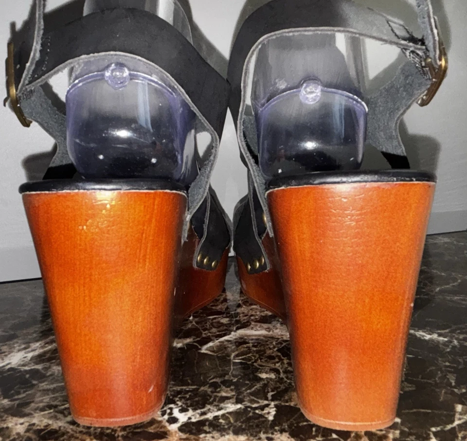 Woman’s Platform Light Black Strappy Sandals NWOT SIZE 11 By Wanted CUTE! - Image 4 of 4