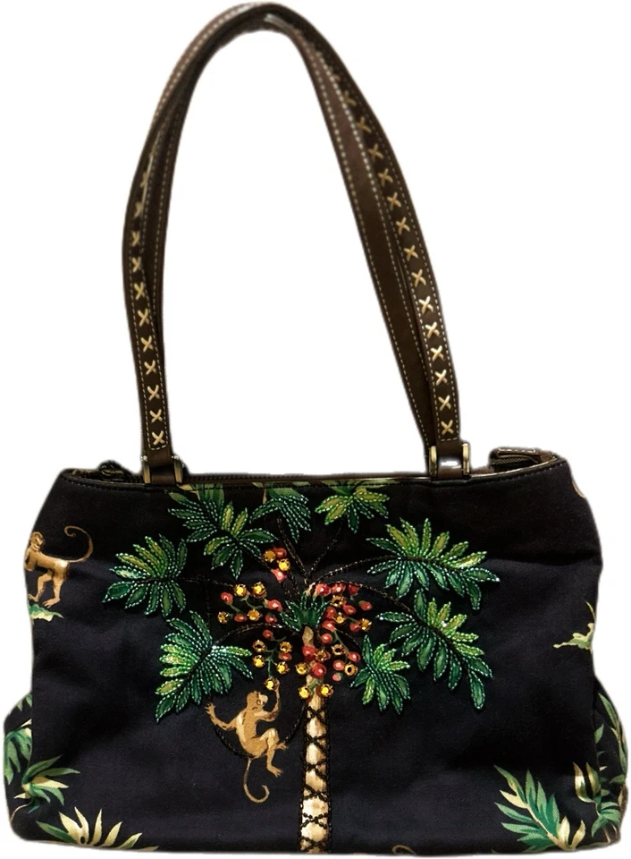 Bolso de Mano Isabella Fiore Mono Embellecido, Cuentas Semilla y Lentejuelas Nuevo sin Etiquetas, $345 Foto 4 de 4