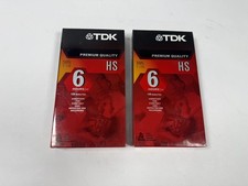 TDK HS T-120 VHS Tapes Lot Of 2 New Sealed Premium 6HR EP 120 Min Recordable