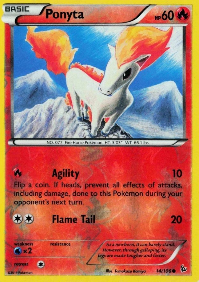 1x Ponyta | XY - Flashfire | 14/106 | Common | Reverse Holo | LP | Pokemon