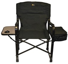 49580 El Capitan Folding Director Chair with Tray and Cooler Bag, Black