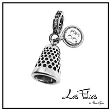 Charm Sarta Ditale Bottone Cucito ciondolo pendente in argento 925 - Les Folies