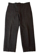 Vintage Woolrich Malone Heavy Wool Hunting Pants Dark Gray Plaid Mens 36x28