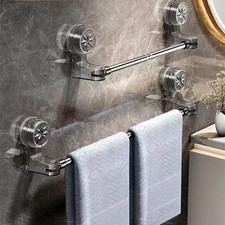 Adjustable Suction Cup Towel Rail Rustproof Steel Retractable Holder for Glass