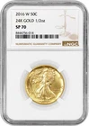 2016 W 50C 100th Anniversary 24K Gold 1/2 oz Walking Liberty Half Dollar NGC SP7