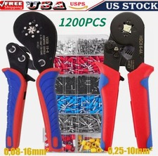 1200Pcs Cable Wire Electrical Terminals Ferrule Crimper Plier Crimping Tool Kit