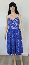 Eliza J Floral Lace Midi Dress in Cobalt Blue Women’s Size 6