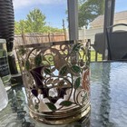 Halloween Silver Metal Freestanding Candle Holder w/ Pumpkin Bat Ghost Skull — photo 2
