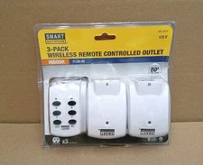 Indoor Wireless Remote Control Plug-In Grounded Outlet 3 Pack with 80 ft. Range