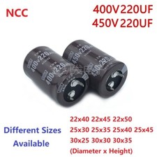 2Pcs/Lot NCC 220uF 400V / 220uF 450V 400V220uF / 450V220uF Snap-in PSU capacitor