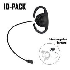 10x Split D-Ring Earpiece Quick Release Male Adapter for Two Way Radio Headset