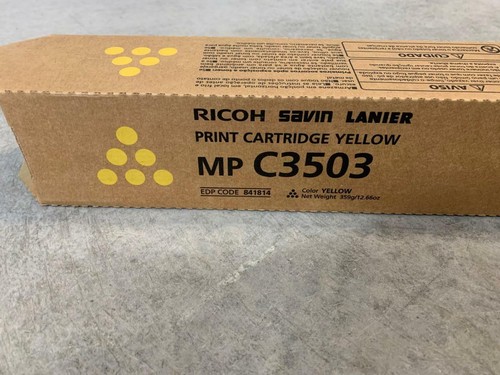 NEW GENUINE RICOH SAVIN LANIER PRINT CARTRIDGE YELLOW TONER MP C3503 841814 - Picture 3 of 5