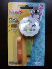 INFANT NUBY PACIFINDER PACIFIER GATOR CLIP WITH RIBBONS 0+ MONTHS NWT BPA FREE