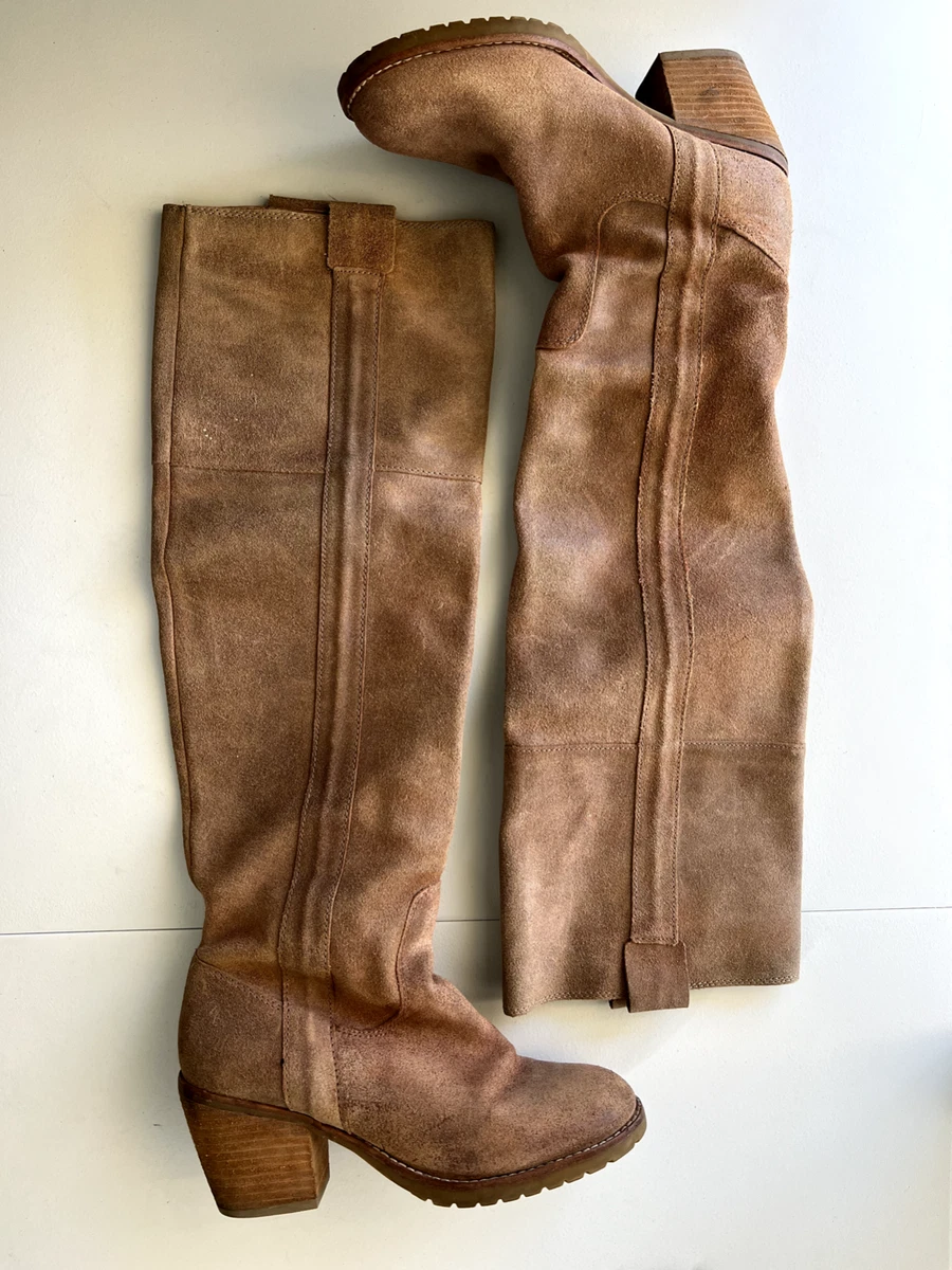 Genuine suede over the knee boots cheap