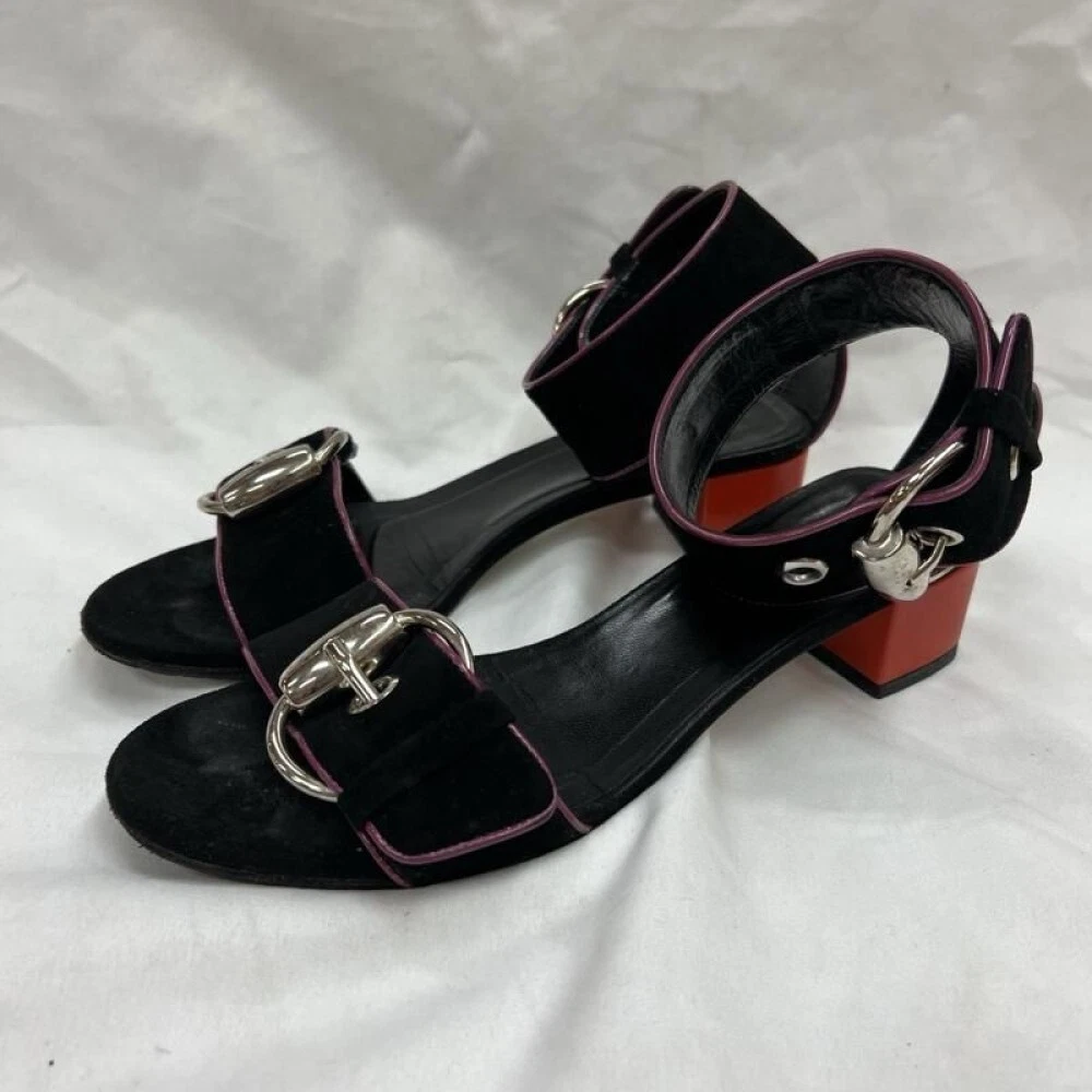 Sandales mules GUCCI d'occasion talon nubuck noir EU34,5 US5 Japon F/S