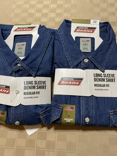 Long Sleeve Shirt Button Down Jean Blue 
