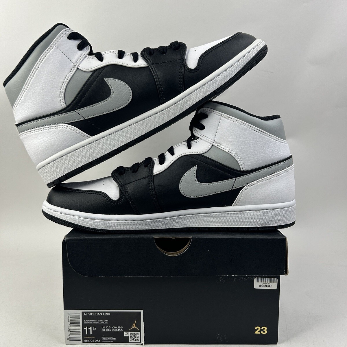 Nike Air Jordan 1 Mid Retro “White Shadow/Light Smoke Grey” 554724