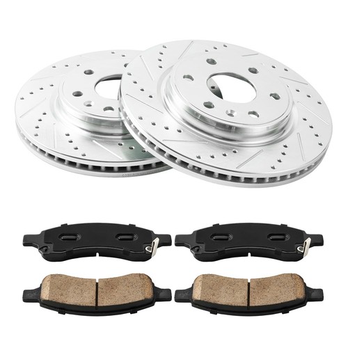 Rotores delanteros perforados pastillas de freno para Buick Enclave Chevrolet Traverse 55150+D116 - Imagen 6 de 12