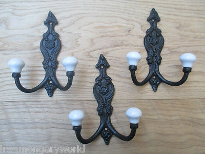 Cast iron shabby chic ornate decorative old french coat hook