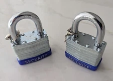 Set of 2 Unbranded Padlocks Keyed Alike (NOS)