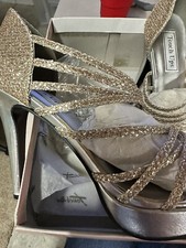 Touch Ups Gold And Silver Rhinestone High Heels Size 9 Party, Pageant, Dancing