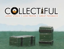 TROPHY - AMMO CRATES X2 - LEAD SOLDIER DIORAMA *ZULU BOER? BRITAINS SIZE🔥936