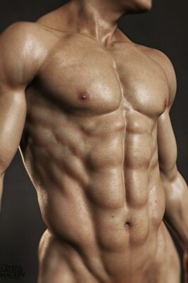 [D170] Male Model Showing Off Body To Viewer Fine Art Hunky Physique
