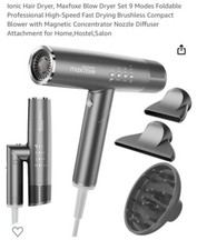 Ionic Hair Dryer, Maxfoxe Blow Dryer Set 9 Modes Foldable Professional Excellent