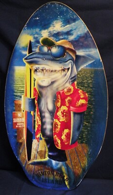 Skim Lizard Wood Surf Boogie Board ''Shark'' Hilton Head Island