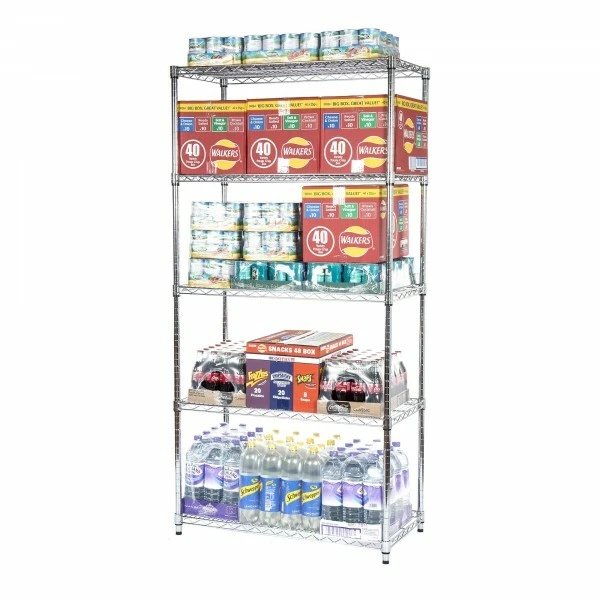 2 x Metal Chrome Wire Shelving/Racking Unit 5 Tier |1838mm H x 907mm W x 457mm D - Image 2 of 2