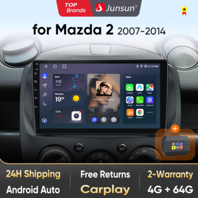 4+64G Für Mazda 2 2007-2013 Android 13 Autoradio CarPlay DAB Navi RDS BT SWC 4G